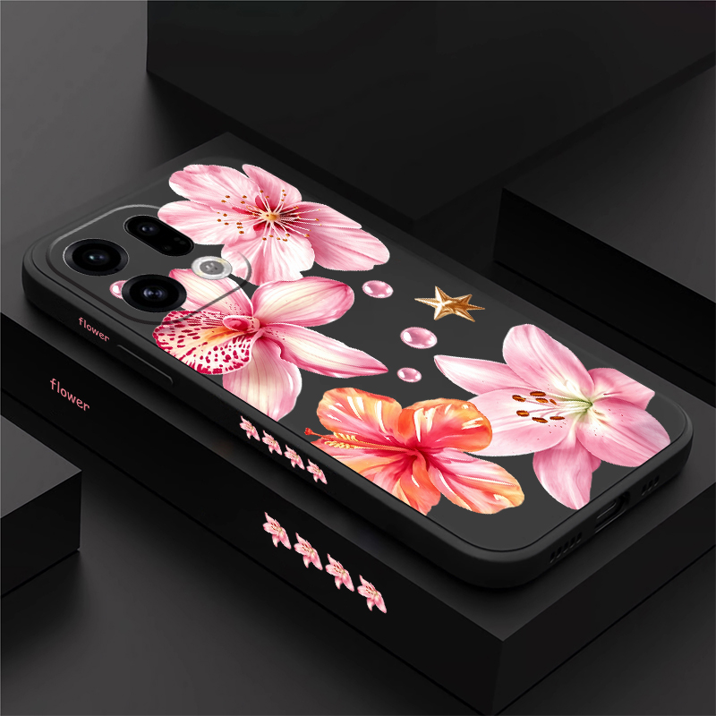 Oppo Reno 12 - Cute Pink Lily Flowers Phone Case