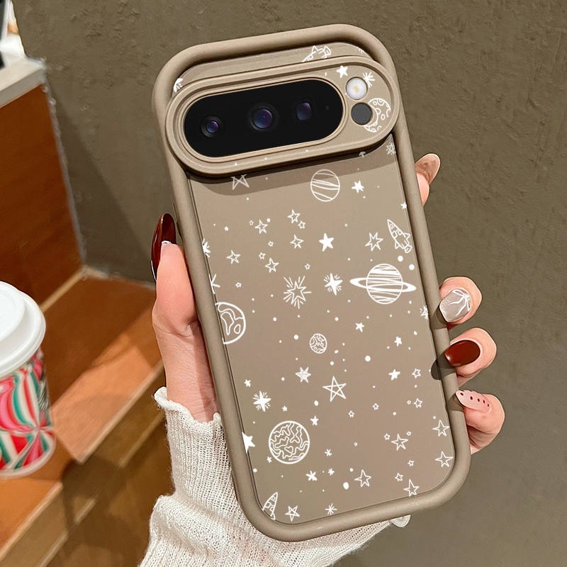 Google Pixel 8A - Shining Star Moon Pattern Phone Case